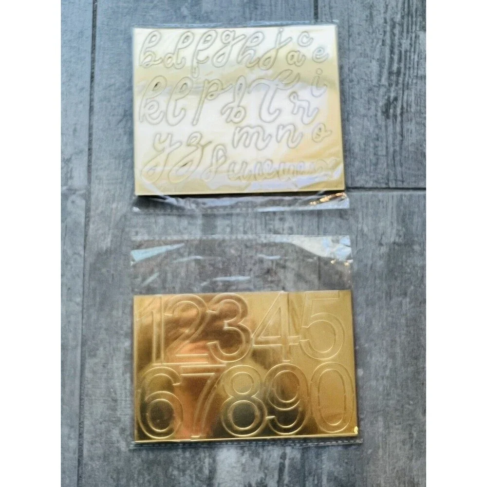124 Piece Gold Acrylic Number Alphabet Cake Topper DIY Set Personalize Custom